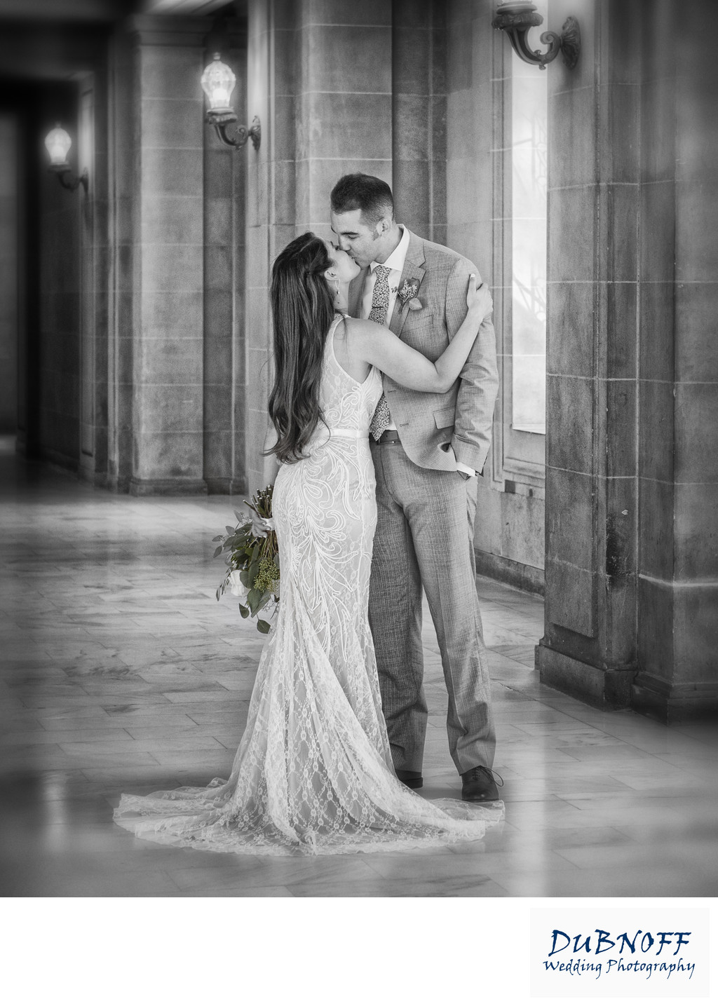 San Francisco City Hall Wedding Photo - Black and White
