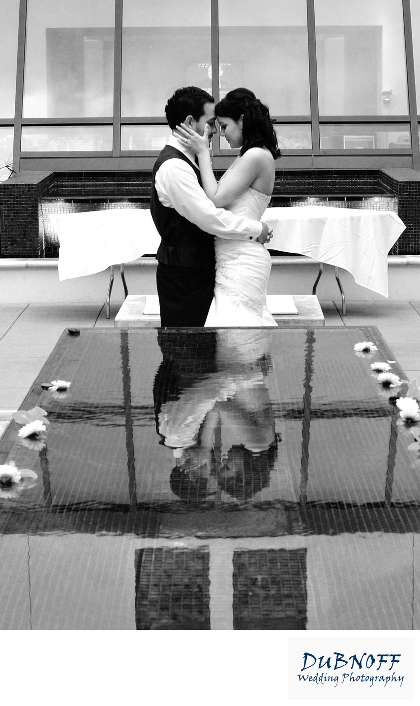 black and white marriage reflection