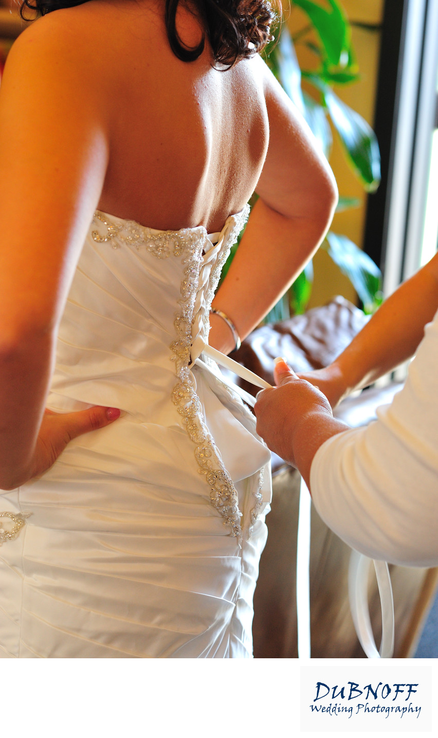 lacing up wedding dress
