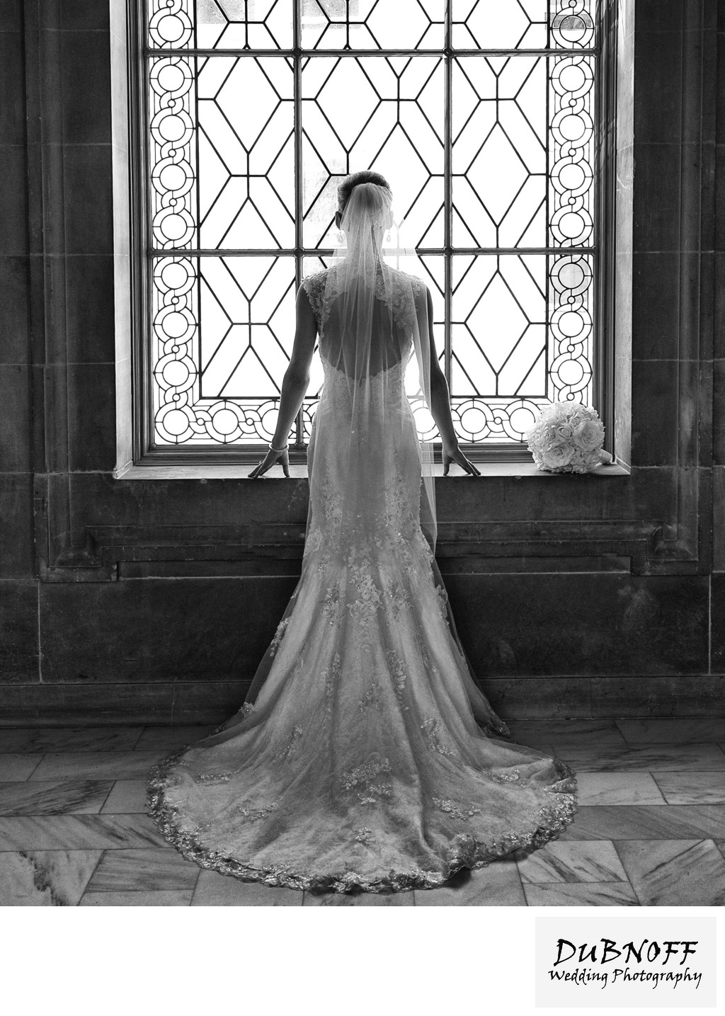 San Francisco City Hall Wedding Photography - Bridal Gown Back