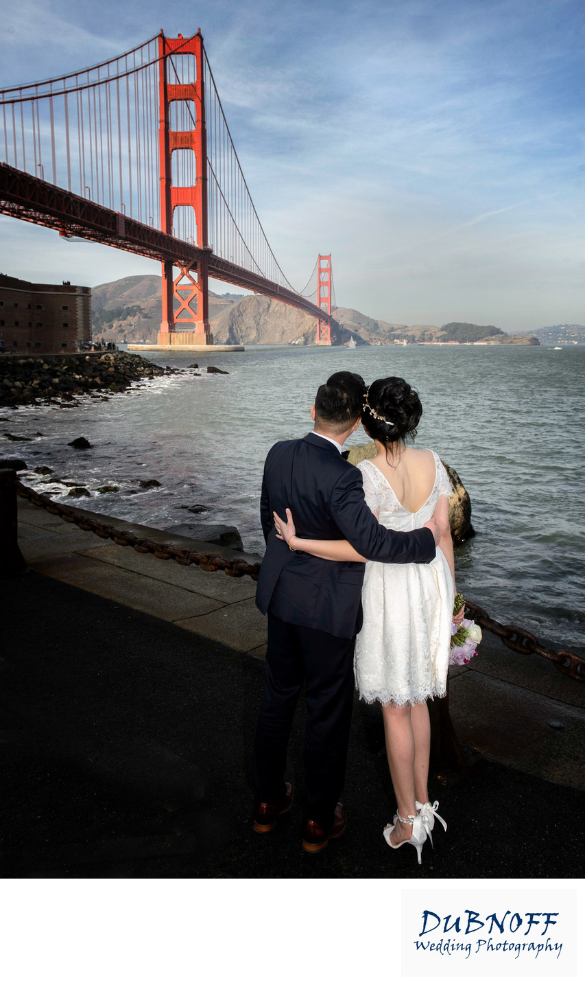 San Francisco City Hall Wedding Photographers - Golden Gate Bridge