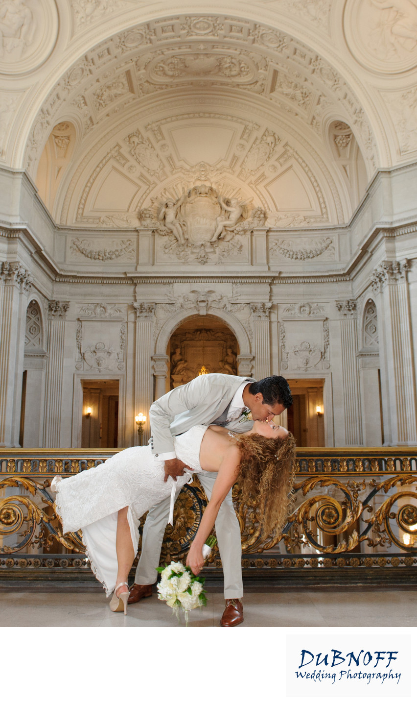 San Francisco City Hall Wedding Photographer - Romantic Image