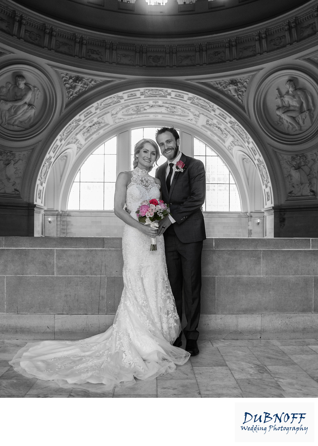 Black and White Wedding Photography with Areas of Color