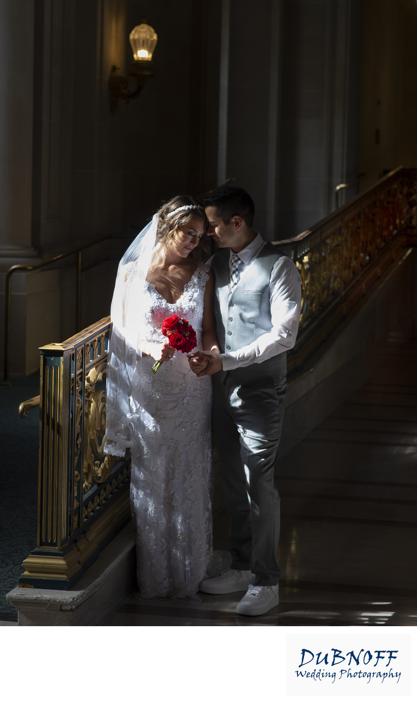 San Francisco City Hall Wedding Photographer - Dramatic Light