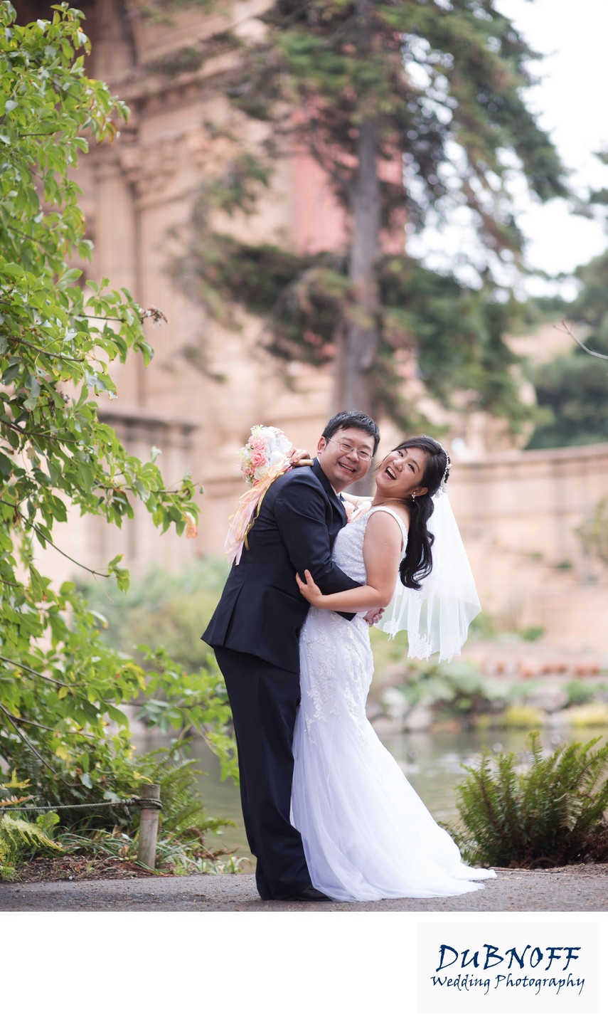 Fun Wedding Photography at the Palace of Fine Arts in SF
