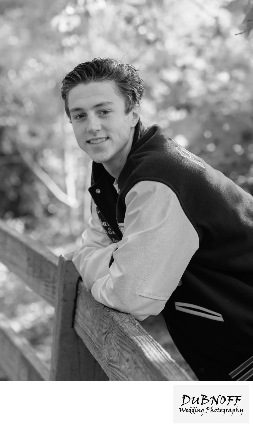 Black and White Portrait Photography - High School Boy
