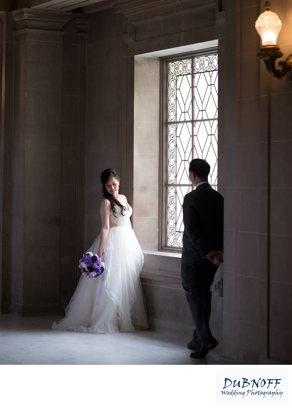 San Francisco City Hall Window Wedding Photography - Asian Couple
