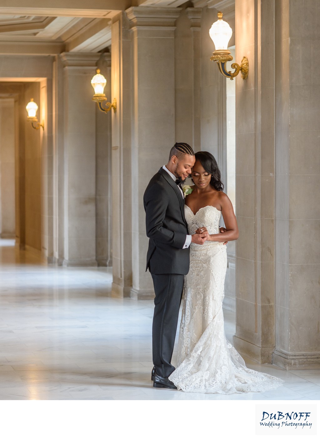 Romantic wedding photography at historic San Francisco city hall
