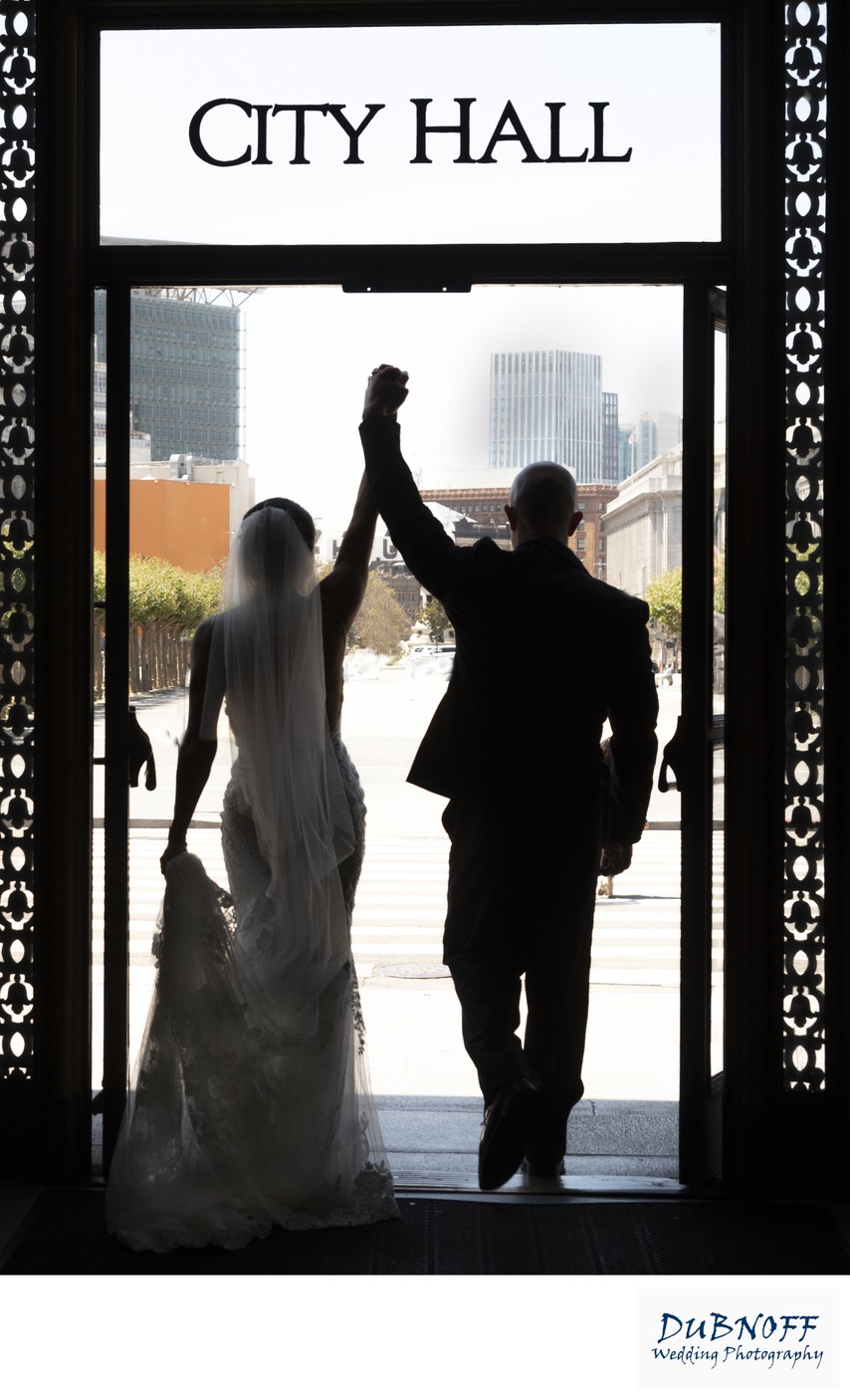 San Francisco City Hall newlyweds celebrate their marriage