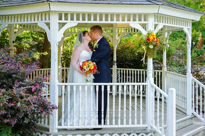 Wedding Photography Image of Marin  Bride and Groom in Gazebo