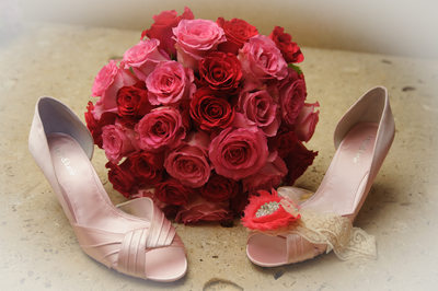 pink shoes and pink flowers