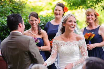 Candid Ceremony Wedding Photography Bride Laughing in San Francisco
