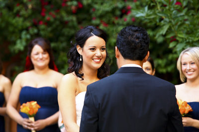 bride looking during ceremony