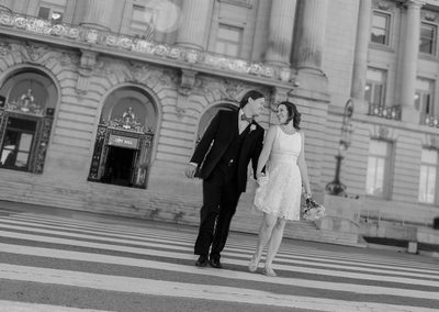 Married Couple Walking Away From City Hall in San Francisco