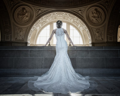 San Francisco City Hall Wedding Photographers - Back of Dress