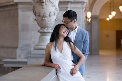 Asian Wedding Photography Kiss at SF City Hall