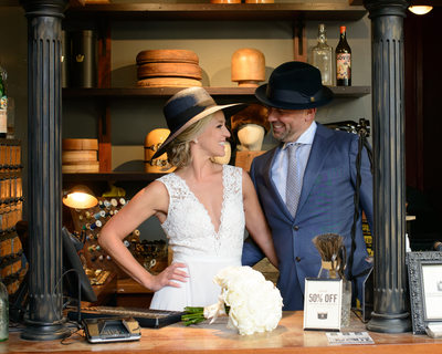 Wedding Photography of Hats in North Beach in San Francisco