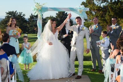 Bay Area Wedding Ceremony Celebration with Bride and Groom