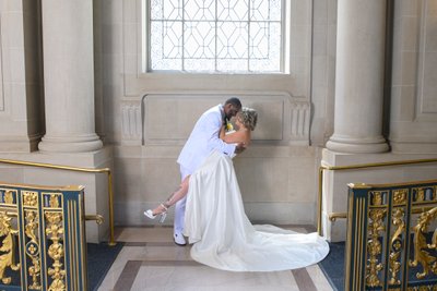 Dance dip post at San Francisco city hall elopement