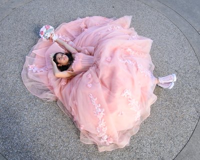 Quinceanera girl at the Palace of Fine Arts in San Francisco