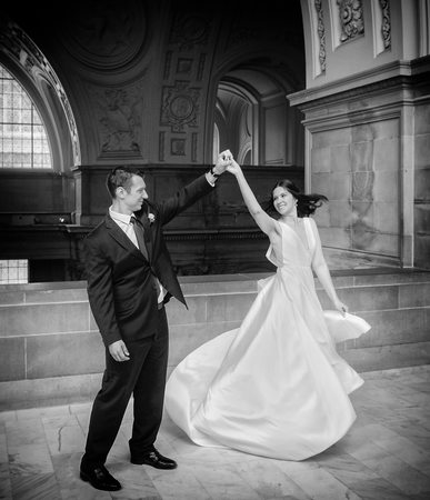 San Francisco City Hall Wedding Photographers - Bridal Twirl