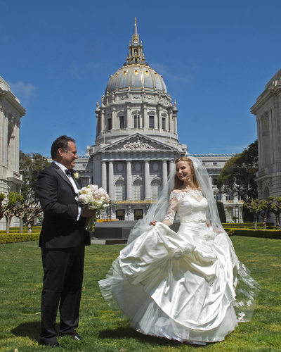 San Francisco City Hall Wedding Photographers - Spinning Bride