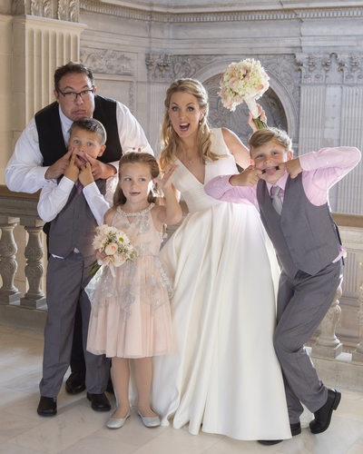 San Francisco City Hall Wedding Photographers -  Fun Family Pictures