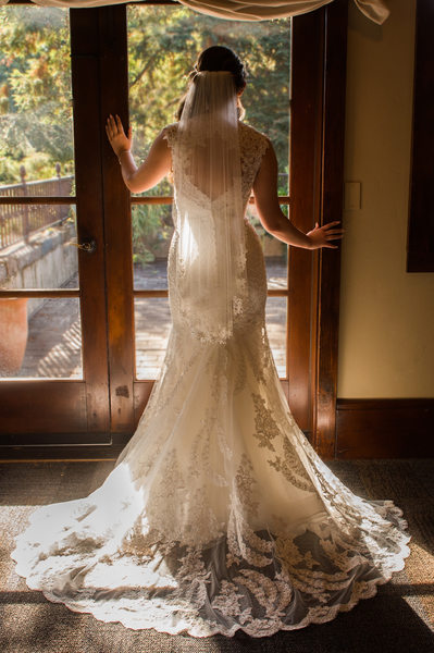 Bay Area Bride Poses in Front of Window with Beautiful light
