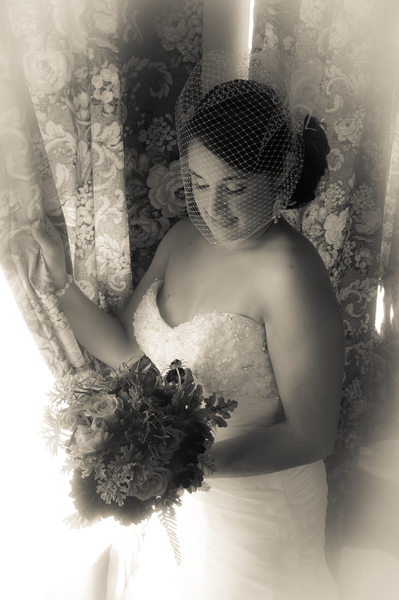 Black and White Image of Bride  at the Berkeley City Club
