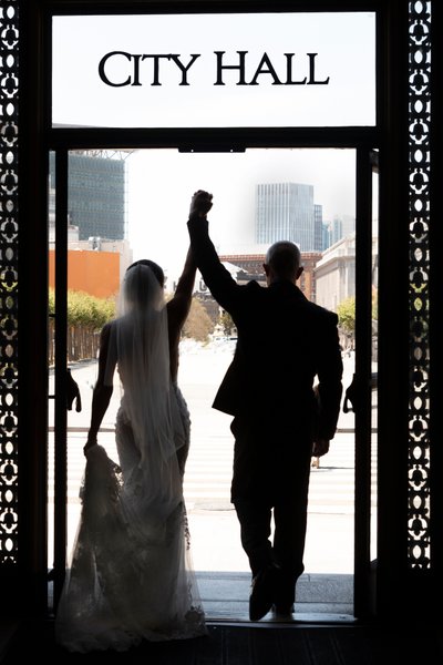 San Francisco City Hall newlyweds celebrate their marriage
