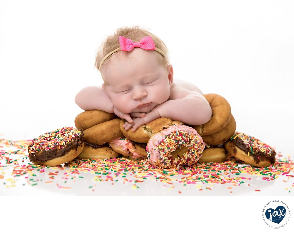 Jacksonville Fl Newborn photographer, Donut themed baby portrait