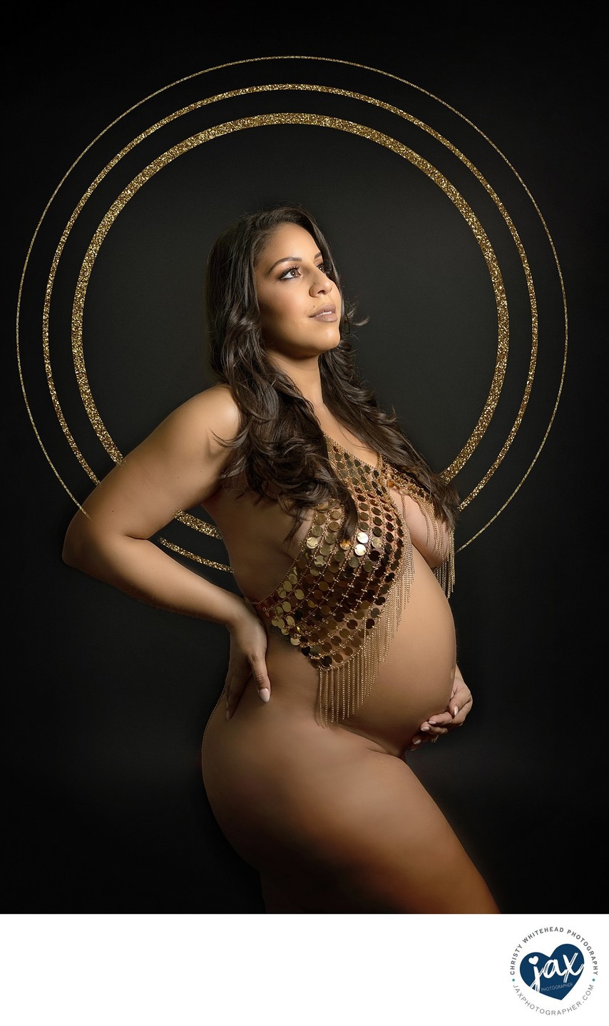 Puerto Rican pregnancy photo in studio Jacksonville fla