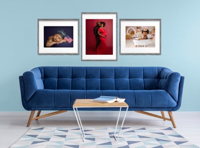Pretty,Simple,Decor,Of,Living,Room,With,Blue,Sofa,And