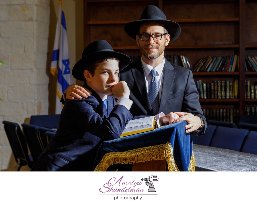 Rabbi & Son Portrait for Bar Mitzvah