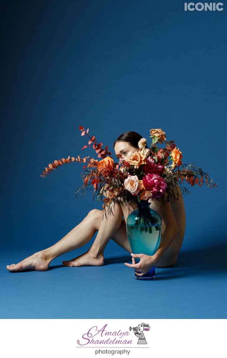 Iconic Awarded Model's Portrait with Flowers