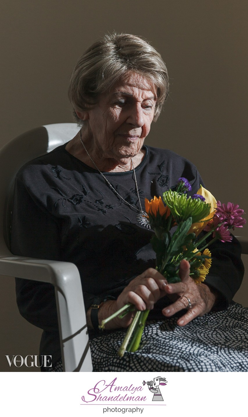 Awarded fine-art portrait of woman with flowers