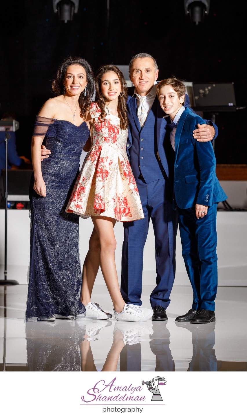 Happy Family Bat and Bar Mitzvah Portrait in Texas