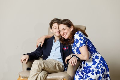 A Boy and His Mom Getting Ready for Bar Mitzvah