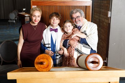 Bar Mitzvah Family Portrait at a Synagogue