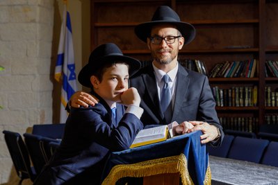 Rabbi & Son Portrait for Bar Mitzvah