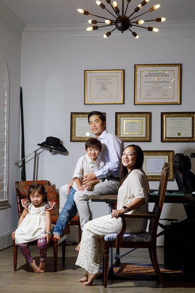 Indoor family portrait