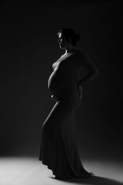 Beautiful Silhouette Portrait of a Pregnant Woman