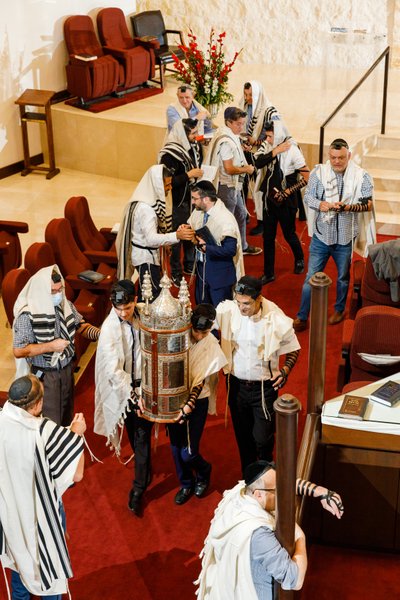 Bringing the Torah for a Bar Mitzvah Ceremony