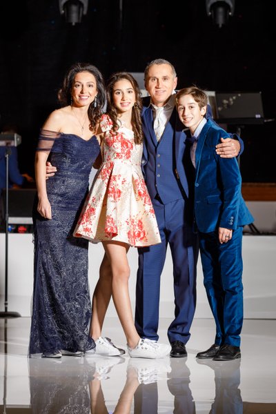 Happy Family Bat and Bar Mitzvah Portrait in Texas