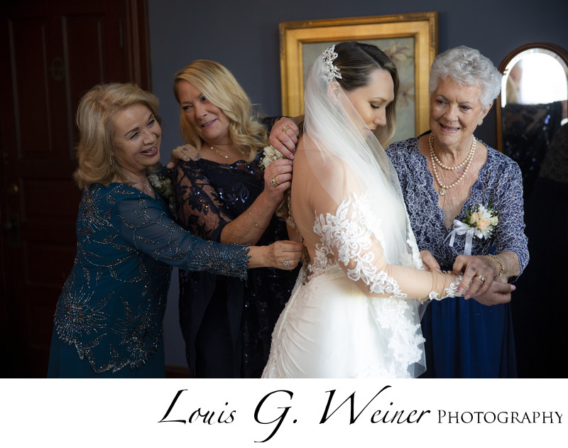 Three Generations of ladies getting ready for the wedding