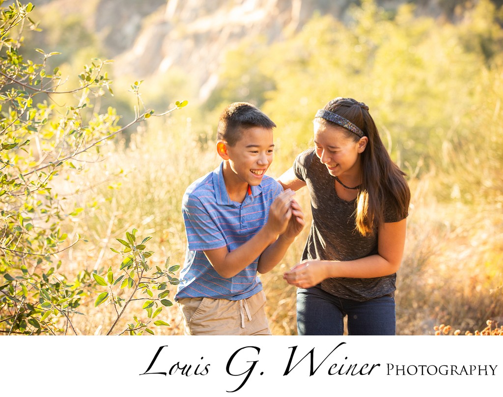 Sister and Brother Portrait in Mentone California