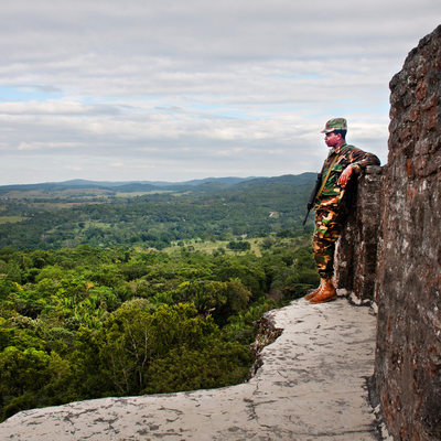 Military guard Xunantunich, Belize Travel Photography