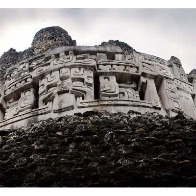 Mayan art, Xunantunich pyramid Belize, travel photography