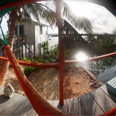 Tobacco Caye bungalow in Belize, Travel Photography