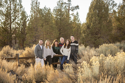 Family Portraits in meadow at Juniper Point